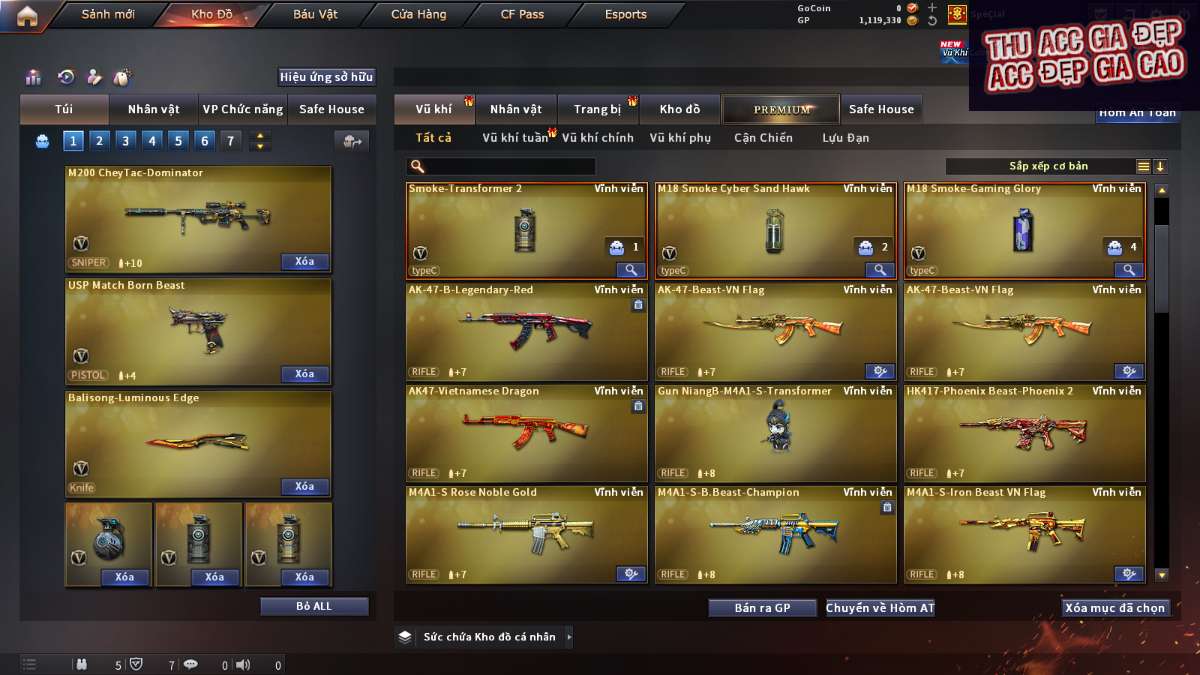 shop acc cf uy tin gia re